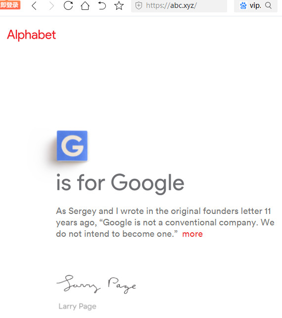 google ���� abc.xyz �¶�������